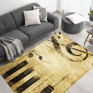 Treble Clef Rugs, Notes Rugs, Piano Rug, Music Room Rug, Gift For Her, Salon Rug, Accent Rug, Decorative Rug, Large Rug, Personalized Rug,