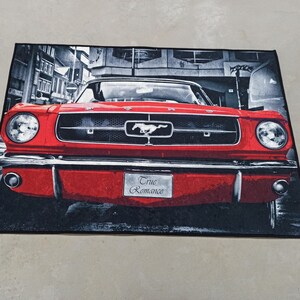 Ford Mustang Shelby Rug, Mustang Rugs, Shelby Rugs, Garage Rugs, Pet Friendly Rug, Gift For Him, Chenille Rug, Saloon Rug, Boy Room Rug,
