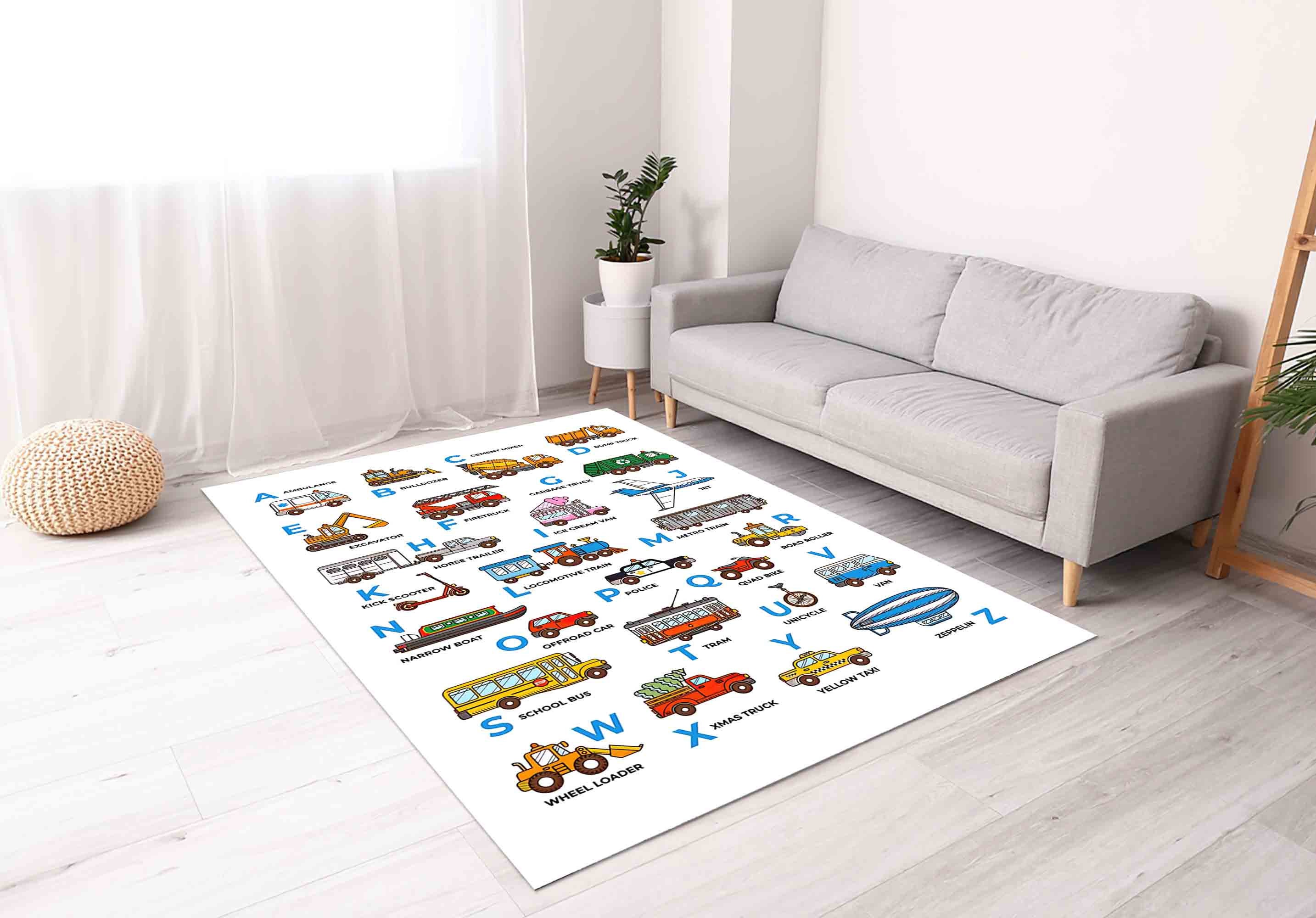 Vehicle ABC Rug Alphabet Rug ABC Rug Children Rugs Gift Etsy