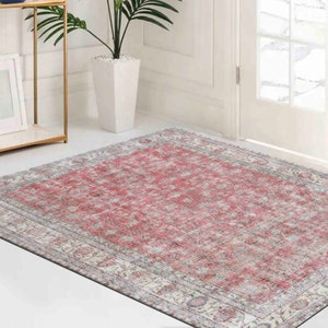 Teppich für Schlafzimmer, Wohnzimmer-Dekor-Teppich, Geschenk für Zuhause, Blumenmuster-Teppich, Türkischer Teppich, Roter Teppich, Bauernhaus-Dekor-Teppich, Eingangsbereich.