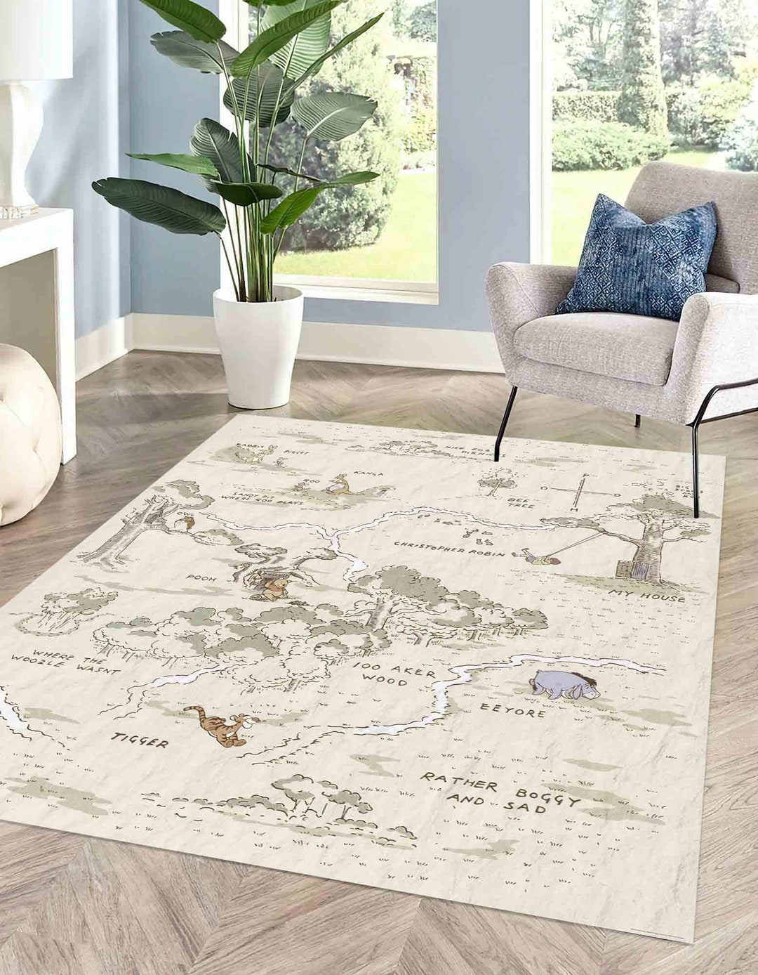Winnie the Pooh Rug, Hundred Acre Rug, Pooh Rugs, Kids Room