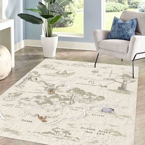 Winnie the Pooh Rug, Hundred Acre Rug, Pooh Rugs, Kids Room Rug
