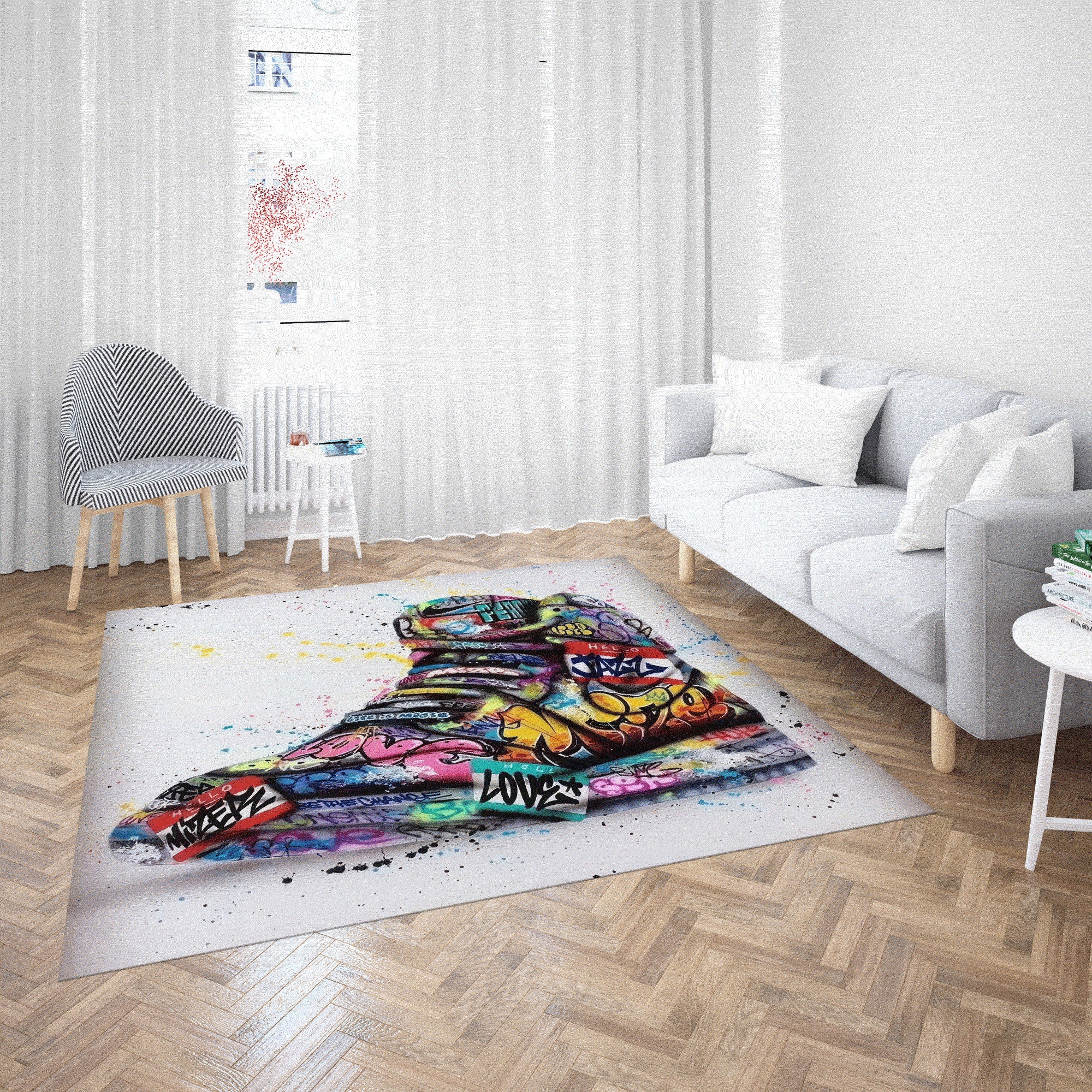 Sneakers Graffiti Rugs, Sneakers Rugs, Abstract Rugs, Graffiti Rugs ...