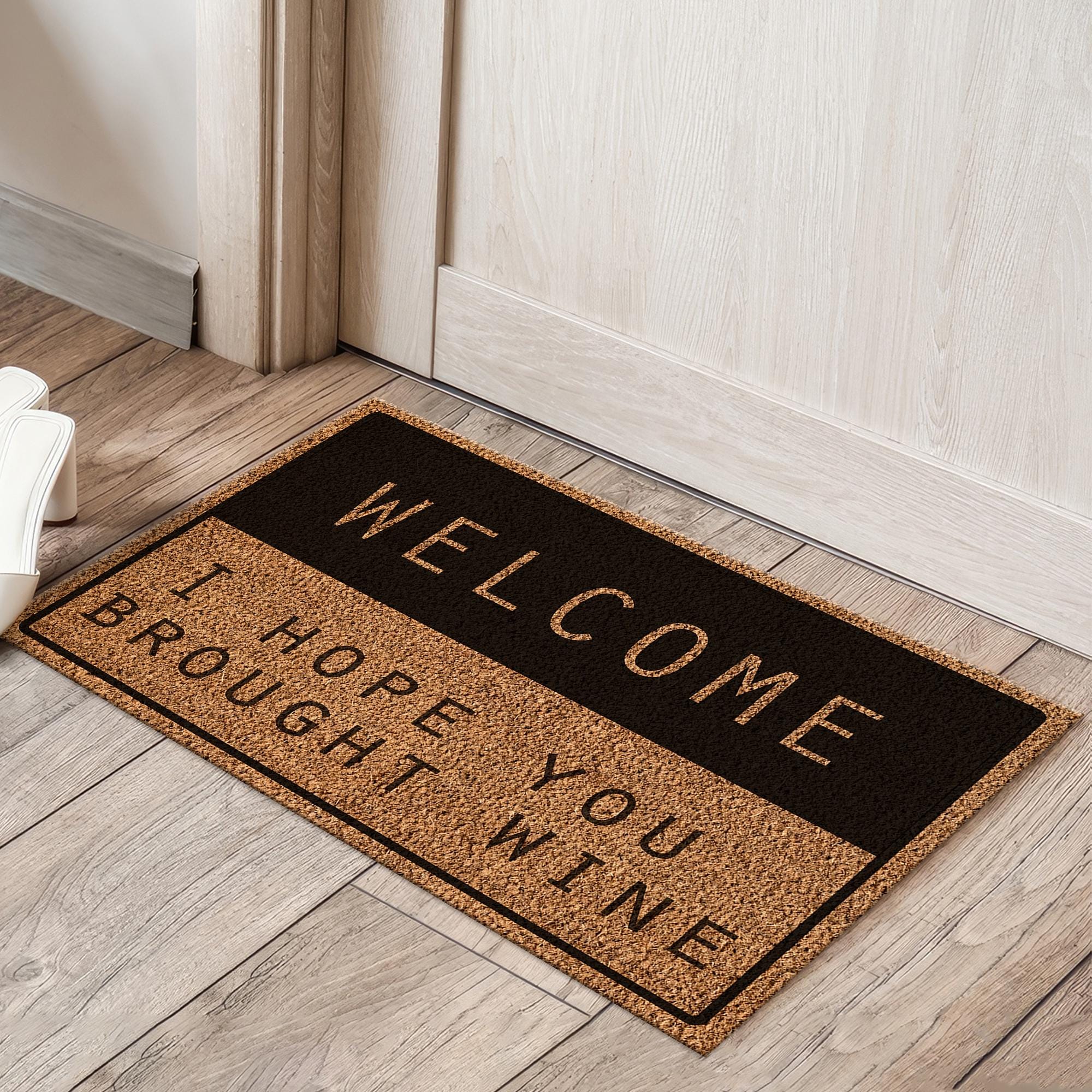 Welcome Rug Print Welcome Rugs, Welcome Doormat Rug, I Hope You Brought Wine Rug, Printed ...