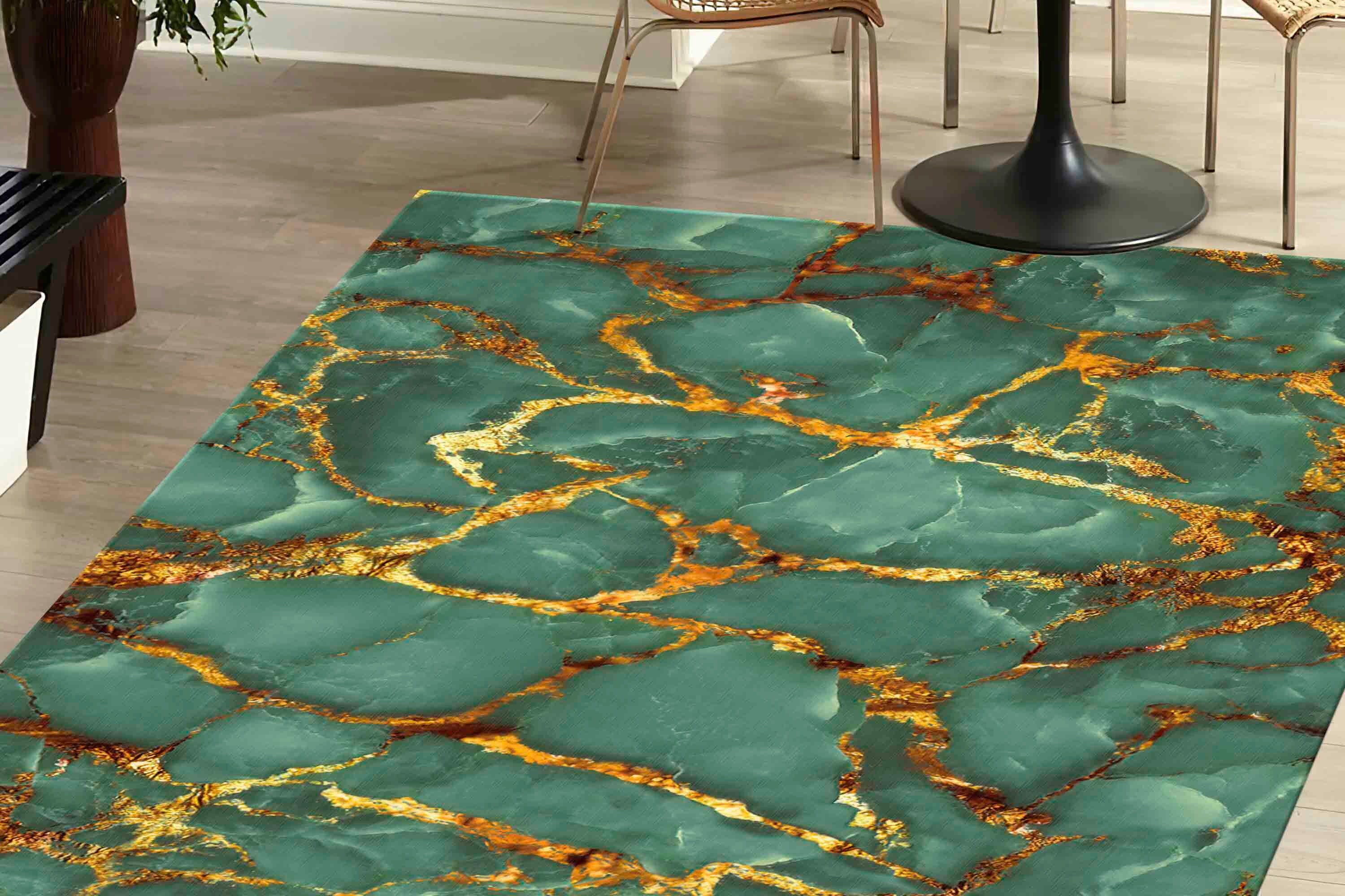 Discover Green And Gold Marble Rugs, Green Marble Rug, Alcohol Ink Rug, Entry Rug, Luxury Rug,