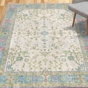 Floral Rugs, Green Rug, Pink Rugs, Farmhouse Decor Rug, Turkish Rug, Popular Rug, Gift Rug, 3D Printeds Rug, Wall Hanging Rug, Blue Rug,