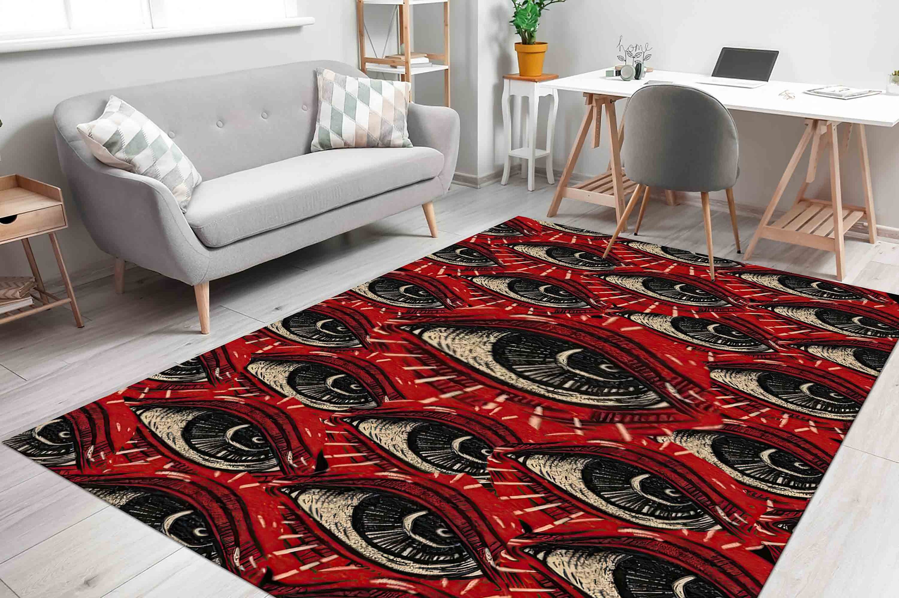 Discover Horror Scare Eye Rug, Gothic Rugs, Fantastic Rug, Modern Rug, Outdoor Rug, Round Rug, Bath Rug, Home Decor Rug, Small Rug, Area Rug,