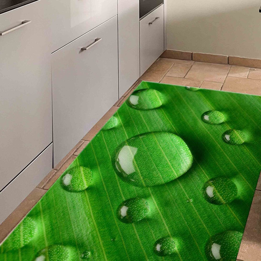 Water Pattern Rug Green Rug, Water Drop Rugs, Farmhouse Rug, Botanical Rugs, Salon Rug ...
