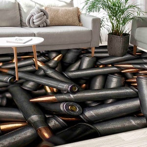 Bullet Rugs, Black Rug, Army Rug, Modern Rugs, Personalized Rug, Large Rug, Colorful Rug, Office Decor Rug, Indoor Rug, Entry Rug, Car Mat,