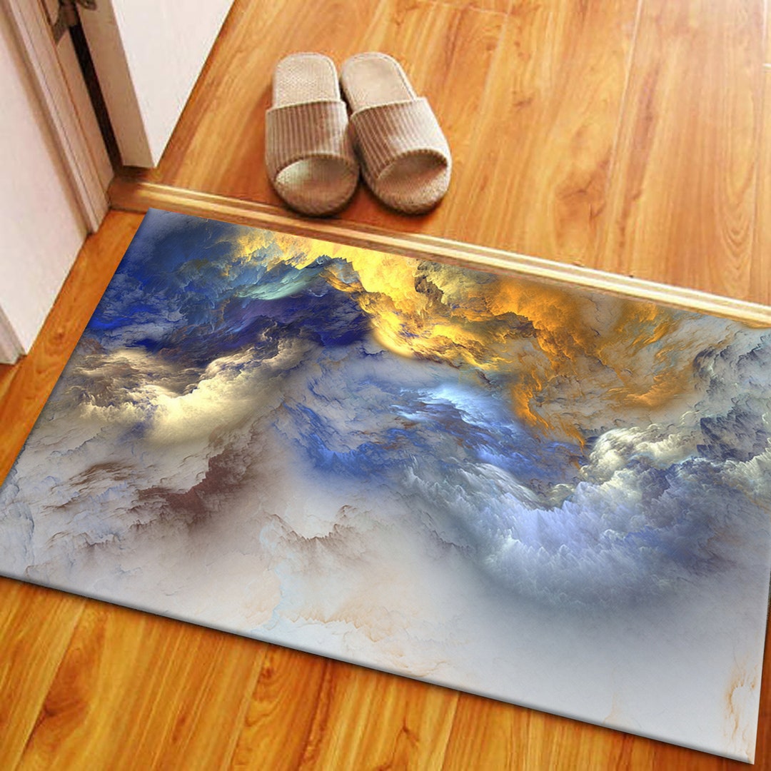 Small Wall Rug Small Rug, Step Rug, Wall Hanging Rug, Gift Rug, Marble Rugs, Yellow ...
