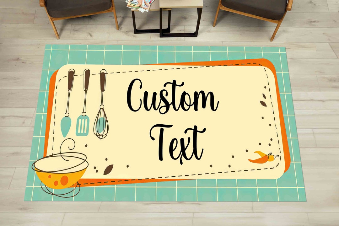 Personalized Kitchen Rug, Kitchen Rug, Personalized Rug, Modern Rugs ...