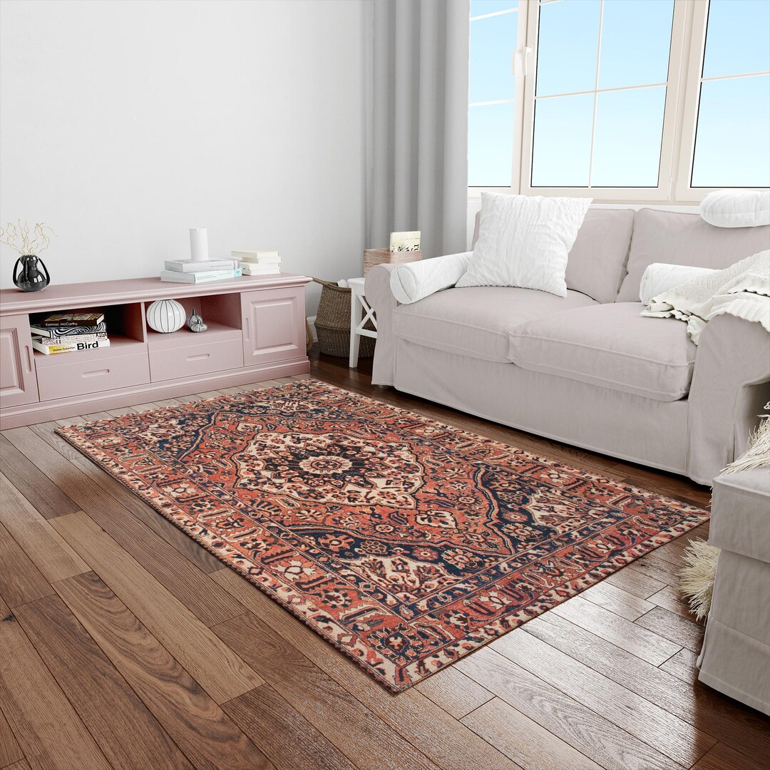 Vintage Pattern Rug, Brown Rug, Beige Rug, Persian Stye Rug, Turkish ...