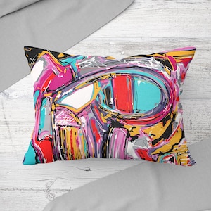 Graffiti Pillow Cover, Abstract Graffiti Painting Pillow Sham, Colorful Pillow, Unique Cushion Cover, Abstract Pillow, Personalized Gifts,