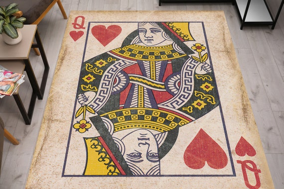Pattern Rug, Cool Rug, 3D Printed Rug, Non-Slip Carpet, Man Cave Rugs, Playing Card Rugs, Modern Rug, Hallway Rug, Accent Rug, Bedroom Rug,