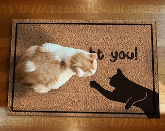 Alfombra, Felpudo de gato, Alfombra "Te atrapé", Felpudos personalizados, Felpudo, Alfombra de comedor, Alfombra suave, Alfombra decorativa, Alfombra de regalo, Alfombra de escalera,