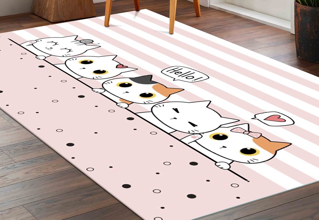 Cute Cats Rugs, Cat Rugs, Kids Room Rug, Children Rug, Door Mat