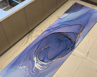 Machine Washable Rug, Salon Decor Rug, Chenille Rug, Housewarming Gift, Purple Rugs, Modern Marble Rug, Alcohol Ink Rugs, Luxury Rug,