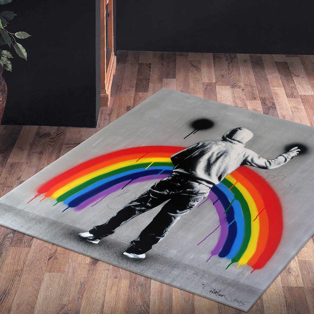 Thin Rug, Stair Rug, Luxury Rug, Gift Rug, Sad Rainbow by Martin ...