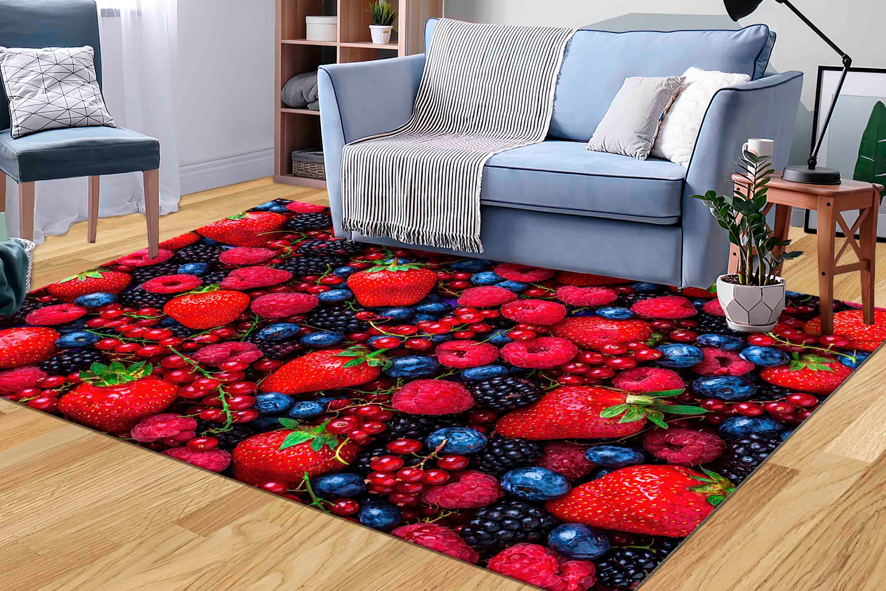 Raspberry Throw Rug Forest Fruits Rugs, Raspberry Rugs, Kitchen Rugs, Modern Rug, Popular ...