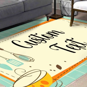 Personalized Kitchen Rug, Kitchen Rug, Personalized Rug, Modern Rugs ...