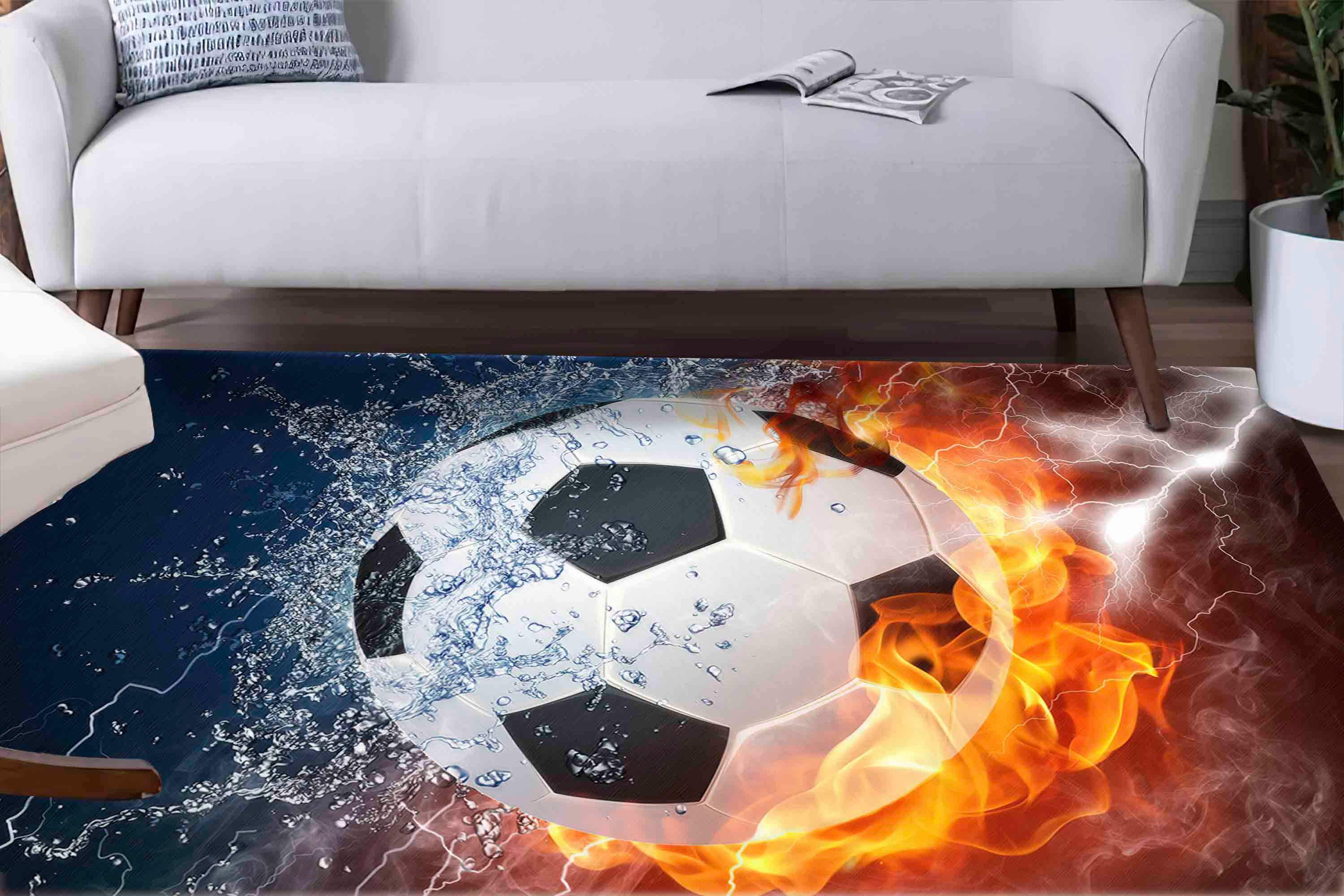 Discover Soccer Ball Rug, Sport Rug, Soft Rug, Pet Friendly Rug, Gift Rug,