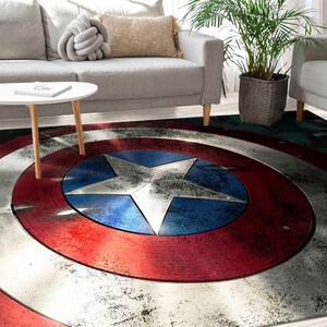 Hallway Rug, Pattern Rug, Wedding Rug, Non-Slip Carpet, Captain America Rugs, Boys Room Rugs, Modern Rugs, Living Room Rug, Bedroom Rug,