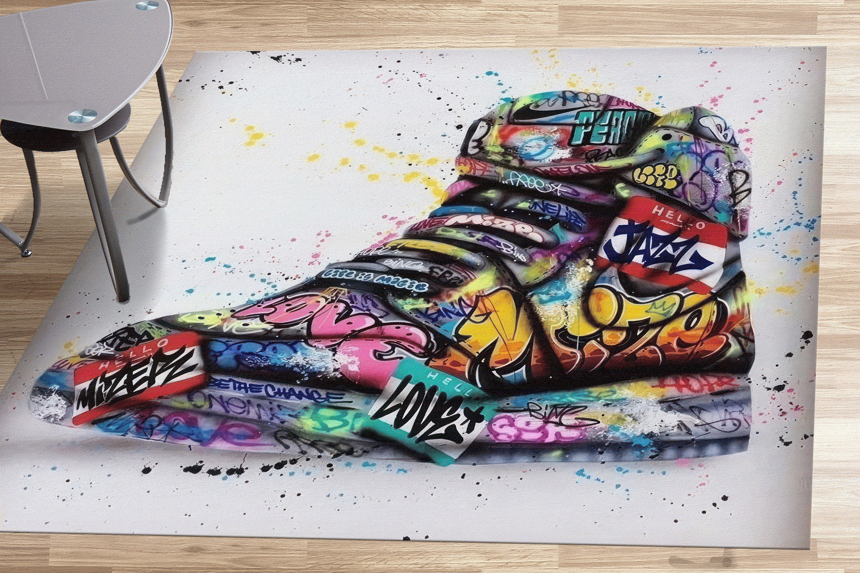 Sneakers Graffiti Rugs, Sneakers Rugs, Abstract Rugs, Graffiti Rugs ...