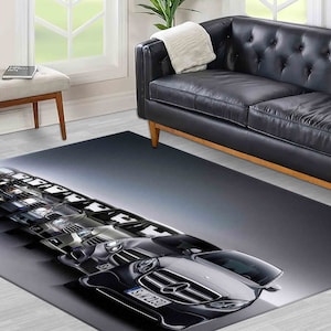 Colorful Rug, Luxury Rug, Gift Rug, Anti-Slip Carpet, Mercedes Benz E Series Rug, Car Lovers Gift Rug, Garage Rugs, Cool Rug, Boy Room Rug,