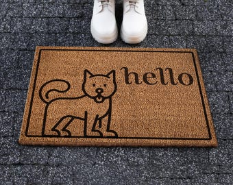Alfombra para perro, Alfombras de felpudo Hello, Alfombras de felpudo para perro, Alfombra de felpudo personalizada, Alfombra para exterior, Alfombra grande, Alfombra popular, Alfombra de regalo, Regalo para ella,