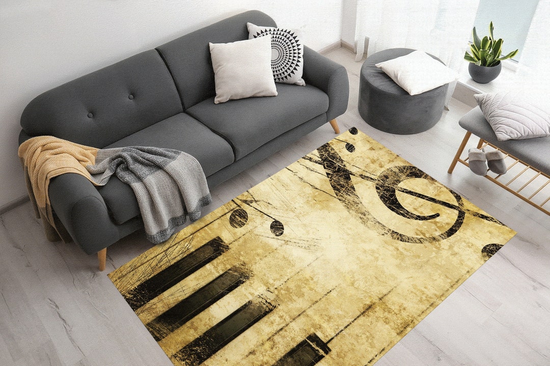 Treble Clef Rugs Notes Rugs Piano Rug Music Room Rug Gift Etsy