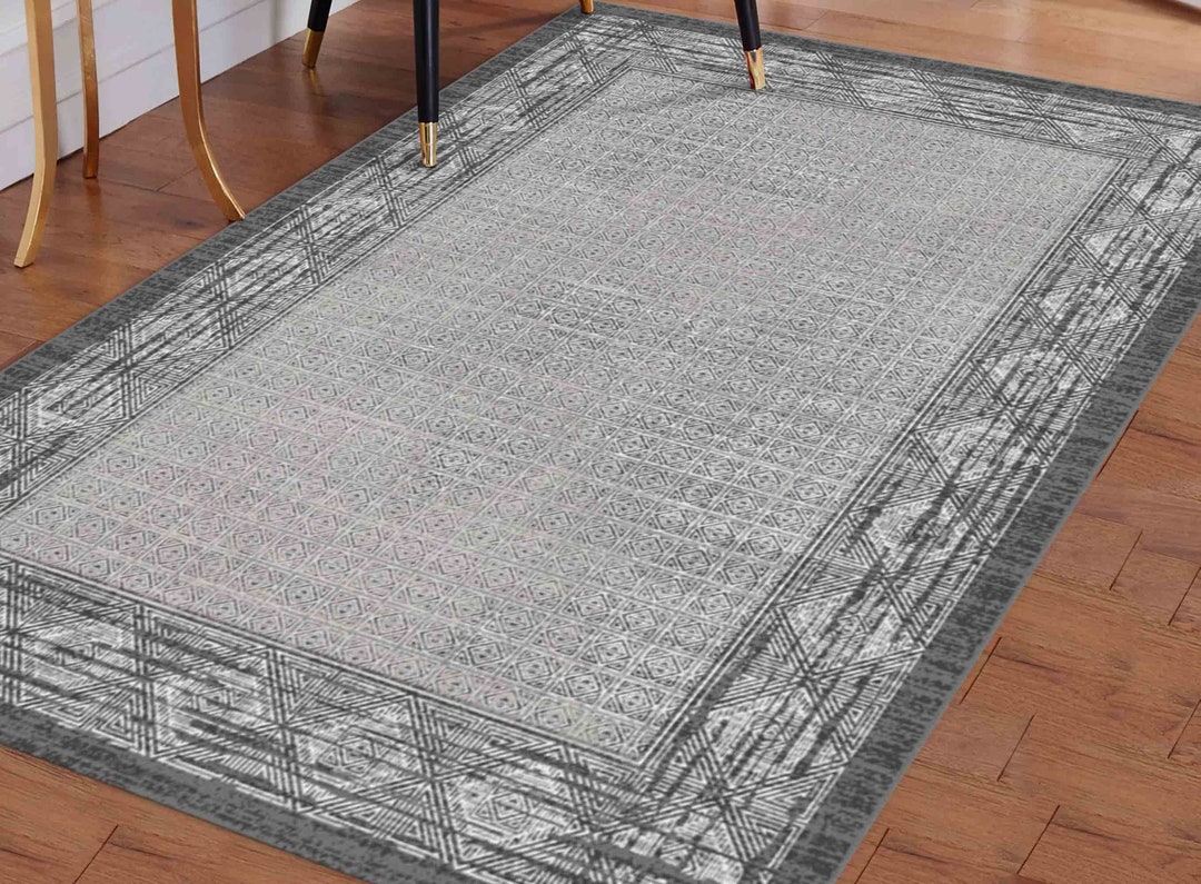 Geometric Pattern Rugs, Gray Rug, Modern Rug, Moroccan Design Rugs ...