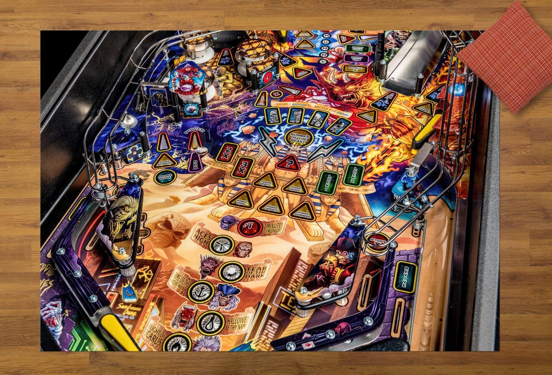 Pinball Rug | Colorful Printed Washable Rug | Anti-slip Game Room ...