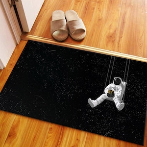 Tapete preto, tapete impresso em 3D, tapete para decoração de casa, presentes personalizados, tapete Astornaut, tapete de girassol, tapete de caverna masculina, tapete de banheiro, tapete personalizado
