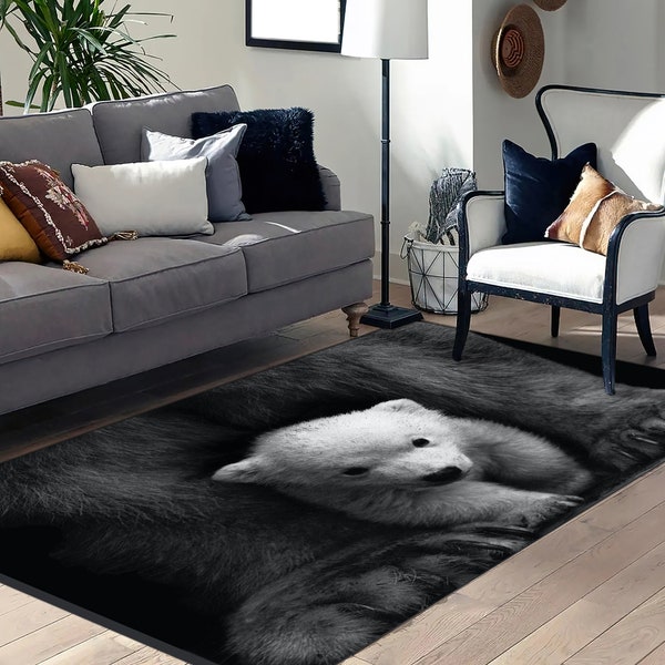 Easy To Clean Rug, Popular Rug, Entryway Rug, Housewarming Gift, Baby Polar Bear Rugs, Animal Wild Rugs, Animal Rugs, Soft Rug, Car Mat,