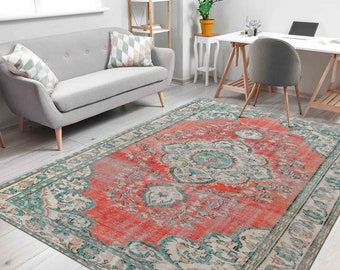 Large Rug, Round Rug, Indoor Rug, Gift For Her, Turkish Rug, Turquoise Rug, Farmhouse Decor Rugs, Gift For Her, Office Rug, Large Rug,