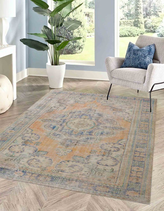専用になりました　113×204 ViNTAGE TURKiSH RUG Vintage Turkish Hand-Knotted Wool Rug No. 237, 4'8
