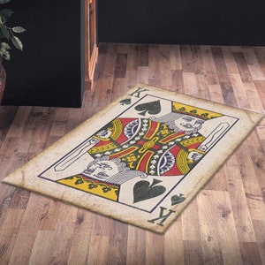 Living Room Rug, Salon Decor Rug, Boy Room Rug, Gift Rug, Man Cave Rug, King of Hearts Rugs, Modern Rugs, Luxury Rug, Gift Rug, Hallway Rug,
