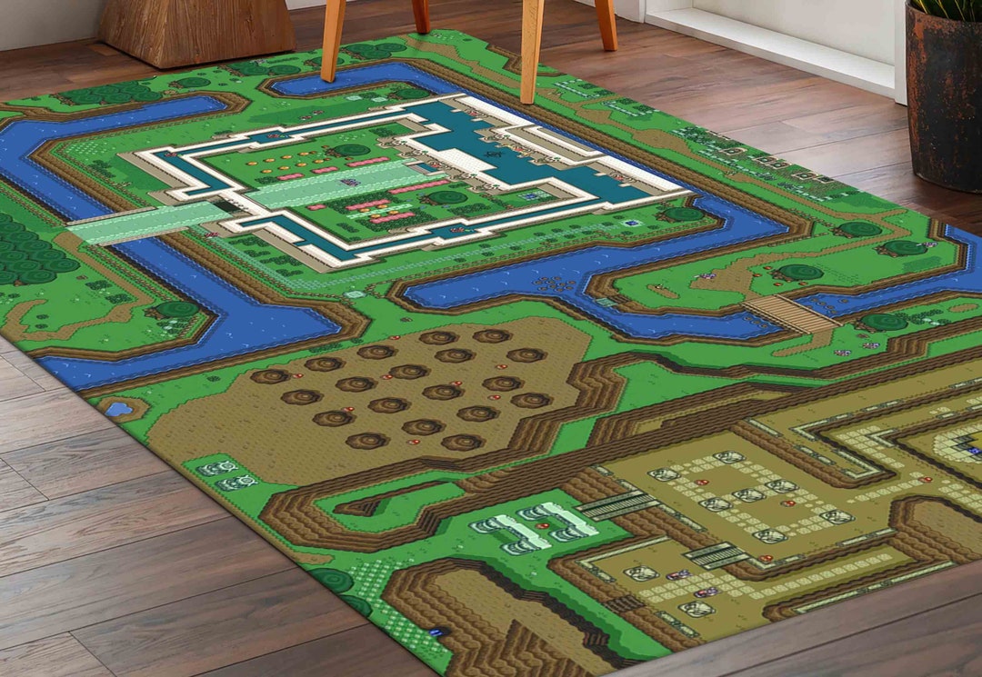 Legend of Zelda Rug, Zelda Rugs, Game Room Rug, Map Rug, Nonslip