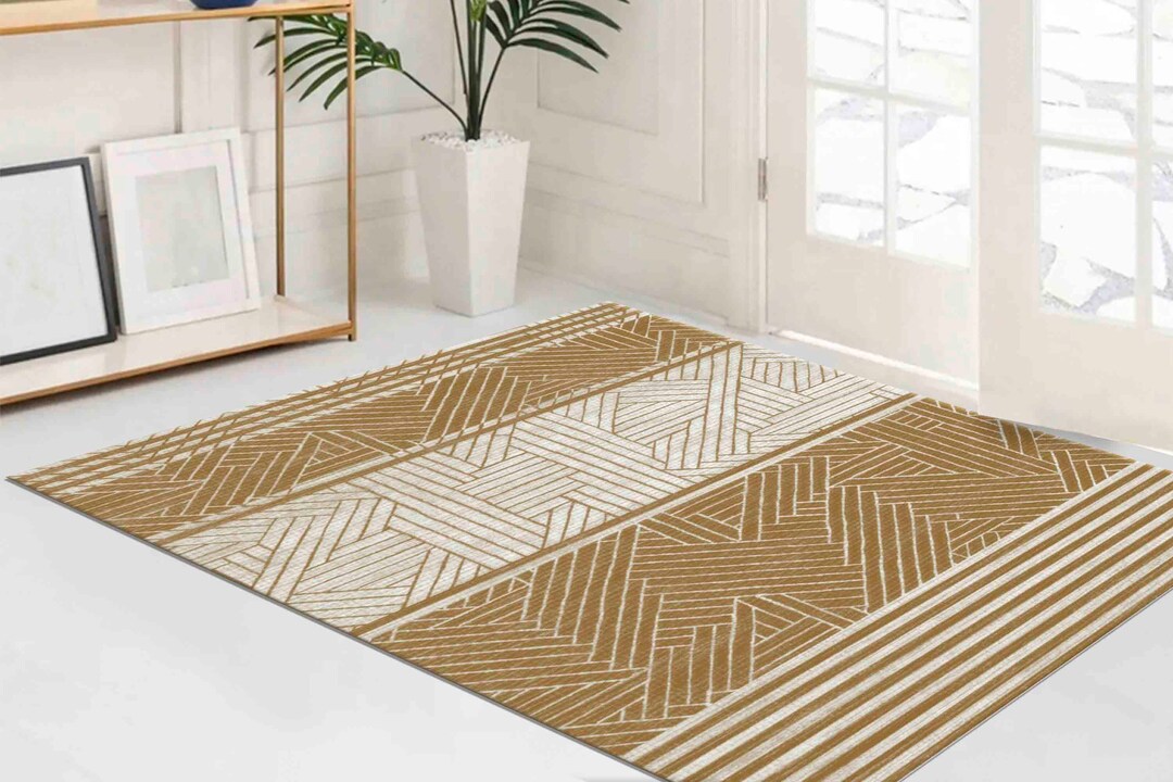 Boho Rugs, Minimal Rug, Geometric Pattern Rug, Modern Rug, 3D Printeds ...