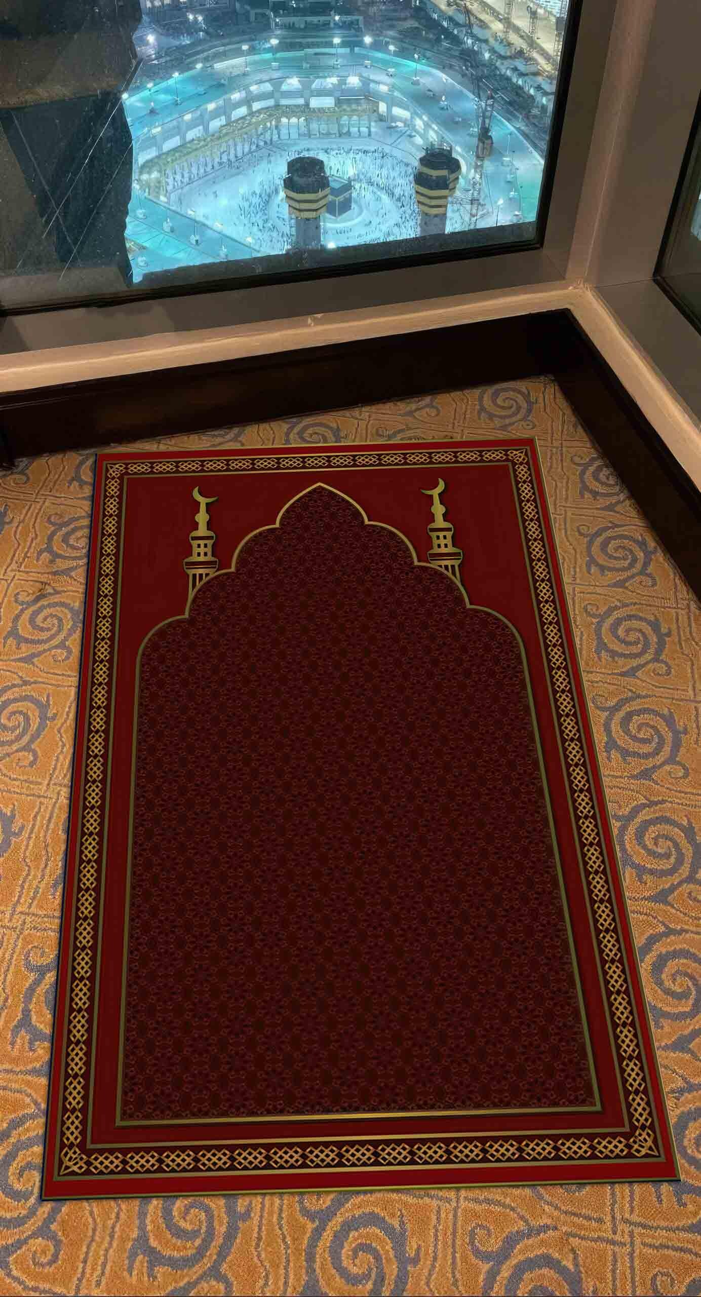 Musim Rugs Red and Gold Prayer Rugs, Religious Rug, Spiritual Rug, Muslim Rugs ...