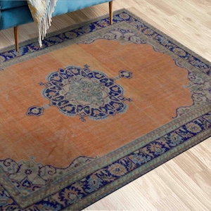 Orange Rugs, Navy Blue Rugs, Green Rugs, Oushak Rugs, Turkish Rug, Wall Hanging Rug, Salon Rug, Step Rug, Door Mat, Car Mat, Farmhouse Rug,