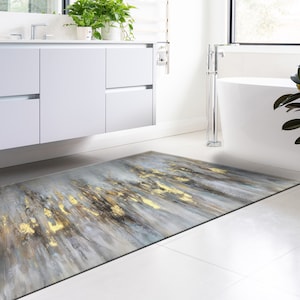 Runder Teppich, Teppich nach Maß, Geschenk für Ihr Zuhause, Sanfte Töne und Goldteppich, Zeitgenössischer Teppich, Moderne Teppiche, Chenilleteppich, Weicher Teppich