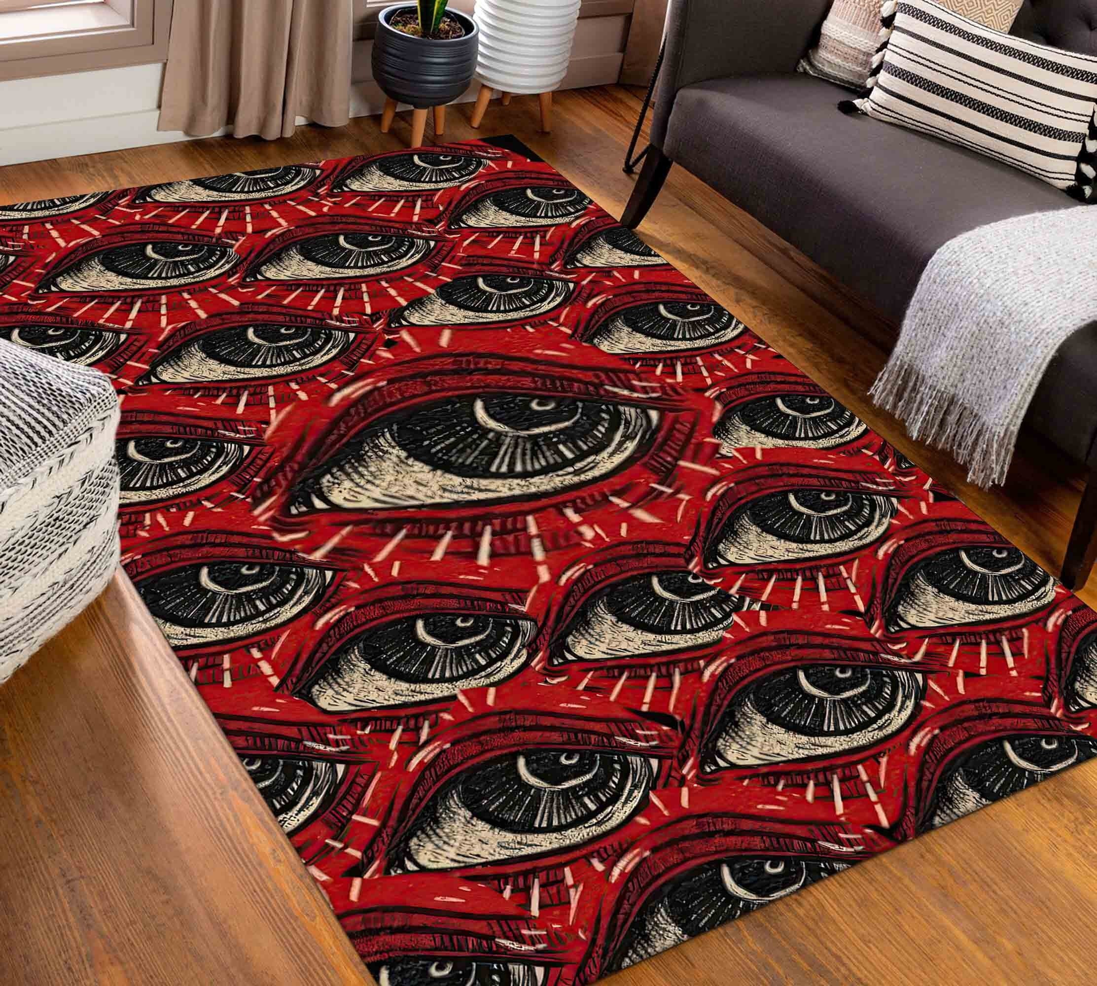 Discover Horror Scare Eye Rug, Gothic Rugs, Fantastic Rug, Modern Rug, Outdoor Rug, Round Rug, Bath Rug, Home Decor Rug, Small Rug, Area Rug,