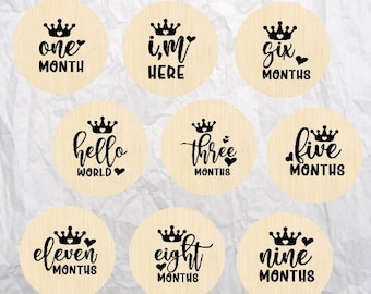 Baby Monthly Milestone, Baby Round Svg, Digital Cut File, Glowforge Cricut Shilouette, Laser Cutting Baby Milestone Round SVG, Milestone svg