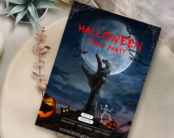 Digital Halloween Invitation Halloween Night Party Invitation Halloween Adults Party Invitation Editable Halloween Spooky Night Invitation