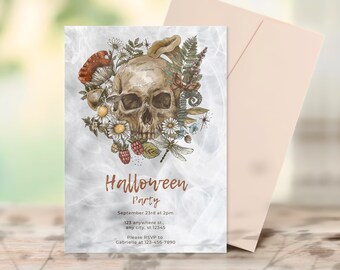 Editable Halloween Invitation Halloween Party Invitation Halloween Birthday Invitation Halloween Spooky Night Invitation