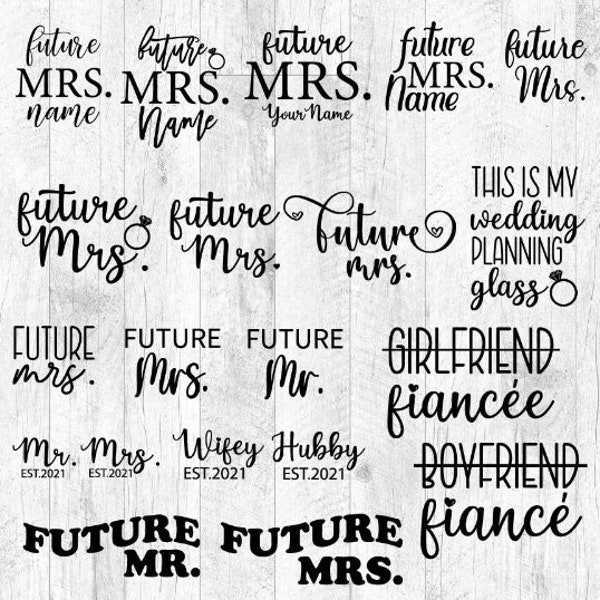 Future Mrs svg(last name),Bridal SVG, Mrs SVG, Future Bride, Bride design for shirts, future mrs with diamond ring clipart, engagement svg