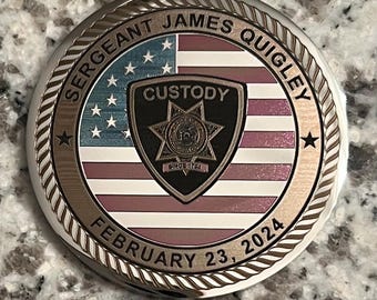 Custom Stainless Steel Challenge Coin: Police, Military, Fire, EMS