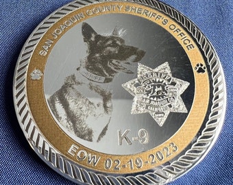 Custom Stainless Steel 2” (50mm) Challenge Coin for Police Military EMS Fire or any Special Occasion