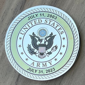 Moneda de desafío de acero inoxidable personalizada de 2” (50 mm) para policías, militares, servicios médicos de emergencia, bomberos o cualquier ocasión especial.